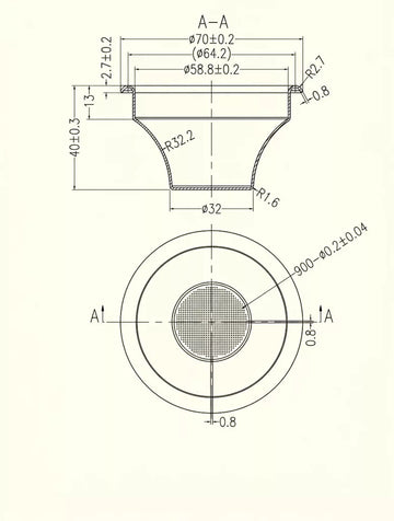 AVX CX58-02 58mm 20g convex precision filter basket - detail